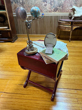 Load image into Gallery viewer, Dollhouse Miniature ~ Decorated Explorer Table (Missing Drawer) from The Small Sea Museum In California
