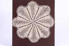 Load image into Gallery viewer, Dollhouse Miniature ~  Hand Knitted Lace Floral Tablecloth, UK Made - Margaret Sitch
