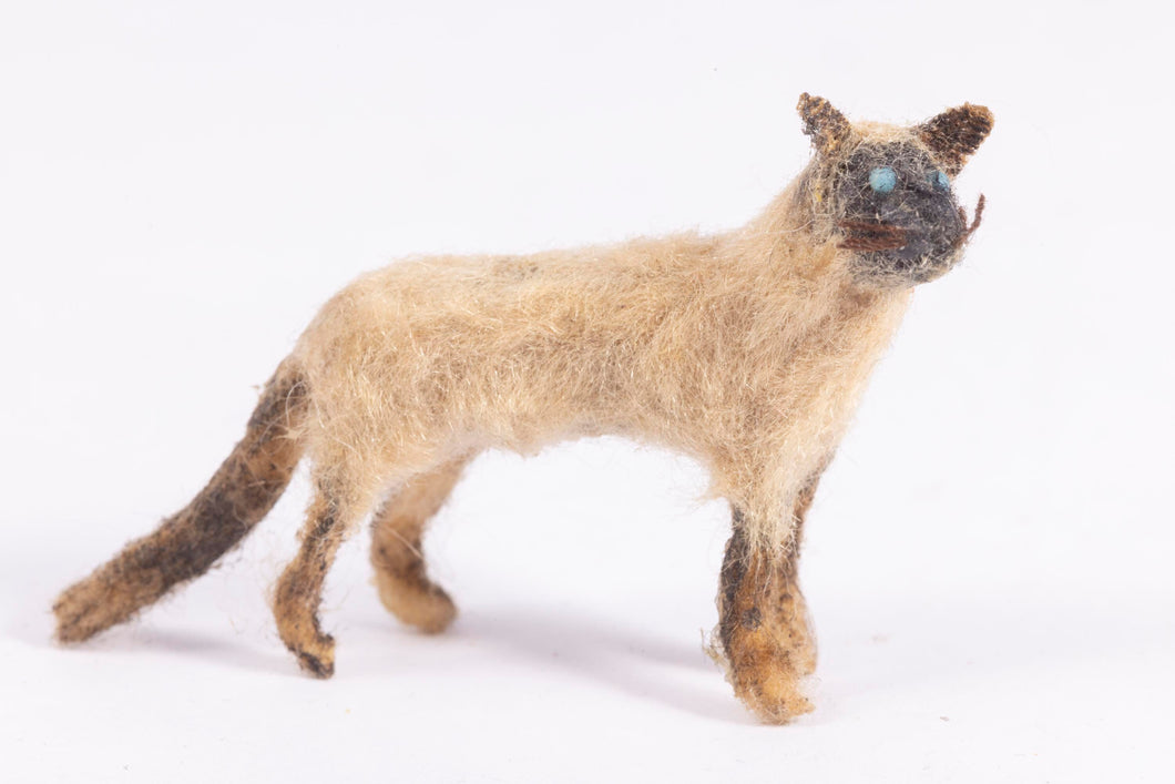 Dollhouse Miniature ~  Handmade Siamese Cat with Fur Texture