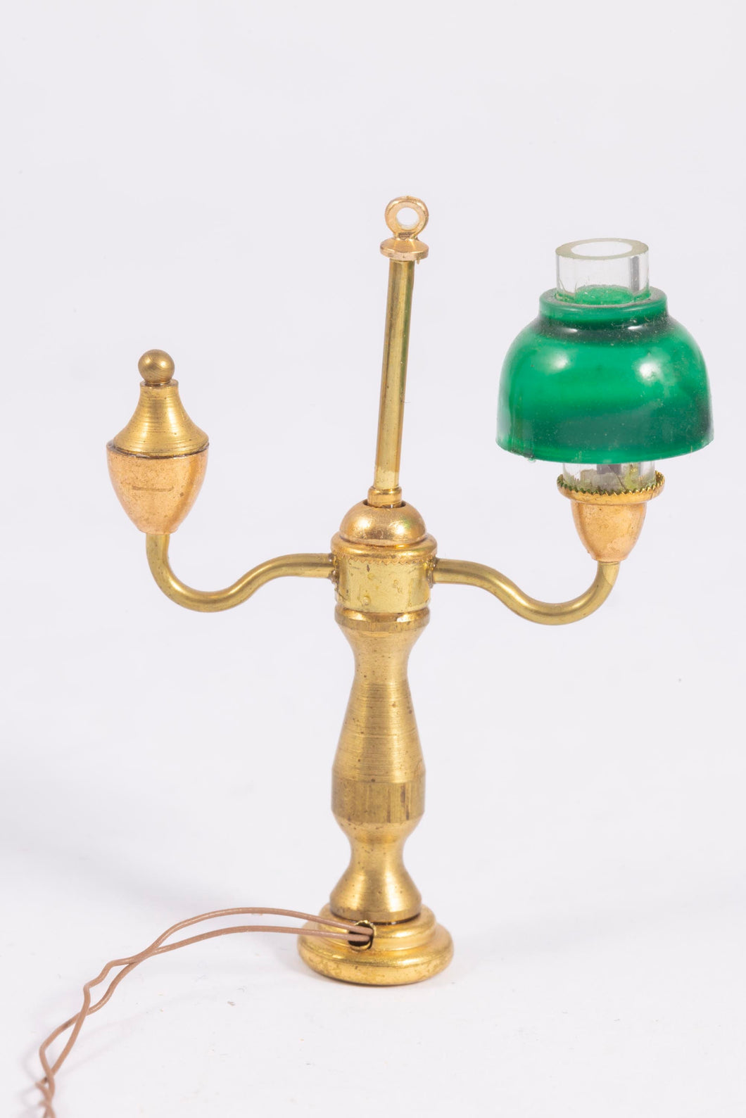 Dollhouse Miniature ~  Student Desk Lamp with Green Shade
