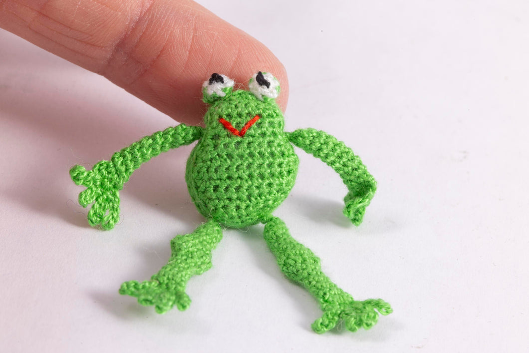 Dollhouse Miniature ~ Hand Crocheted Frog