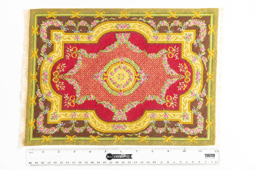Dollhouse Miniature ~ Petit Point Rug by Ursula Sauerberg Needlepoint Handmade