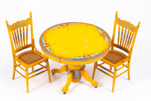 Load image into Gallery viewer, Dollhouse Miniature ~ Hand Painted Kitchen Hutch with Table &amp; Chairs by Linda Sue
