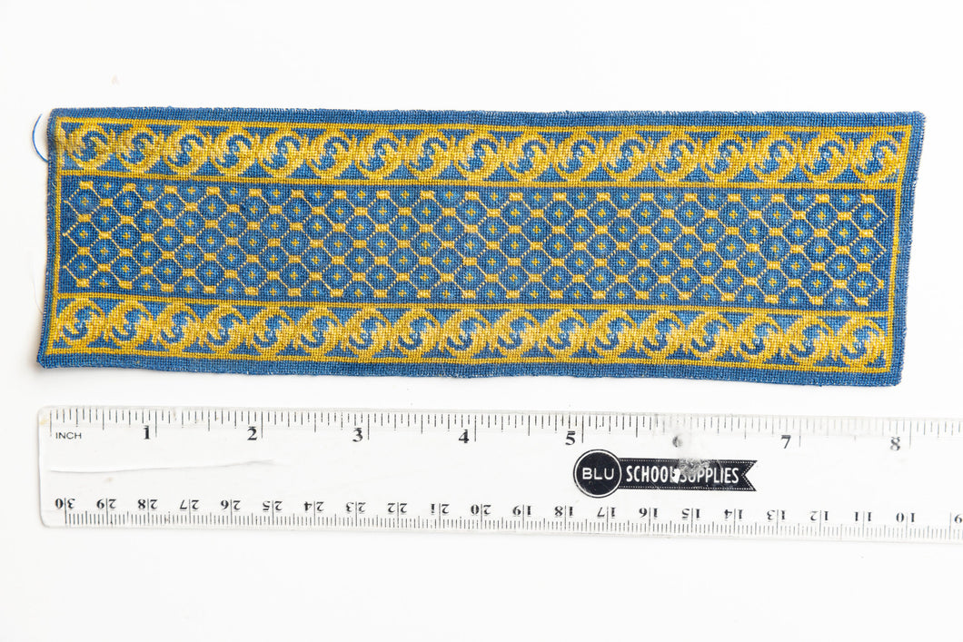 Dollhouse Miniature ~ Petit Point Blue Runner Rug by Ursula Sauerberg Needlepoint Handmade