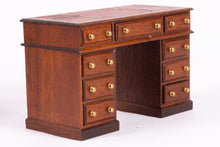 Load image into Gallery viewer, Dollhouse Miniature ~ Pedestal Desk with Leather Top by Escutcheon, UK
