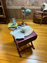 Load image into Gallery viewer, Dollhouse Miniature ~ Decorated Explorer Table (Missing Drawer) from The Small Sea Museum In California
