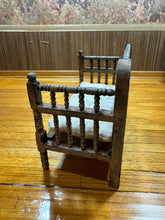 Load image into Gallery viewer, Dollhouse Miniature ~ Artisan Vera Handmade Entryway Bench Cushioned Shabby/Aged Style
