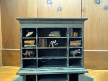 Load image into Gallery viewer, Dollhouse Miniature ~ Artisan Vera Handmade Decorated  Bookcase/Display Case Shabby/Aged Style
