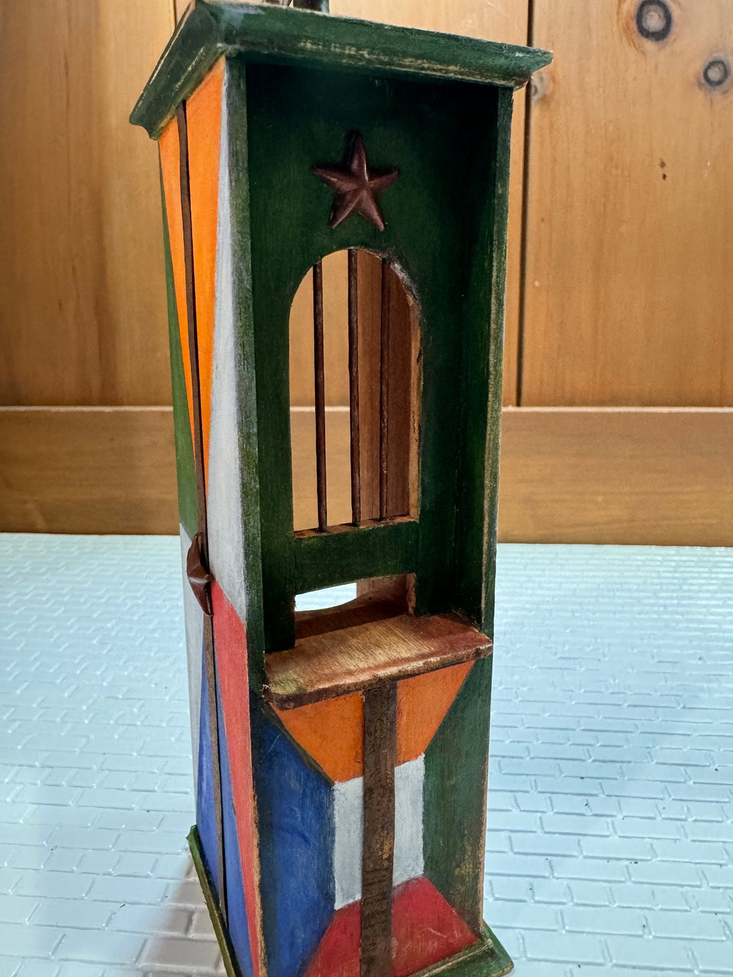 Vintage Artisan Handmade Signed Ticket Booth