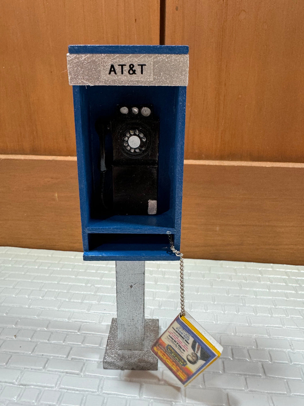 Dollhouse Miniature ~ Vintage Artisan Handmade Pay Phone