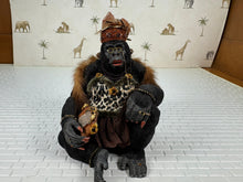 Load image into Gallery viewer, Dollhouse Miniature ~ Artisan Todd Krueger Leopard Print Gorilla Dressed Primate
