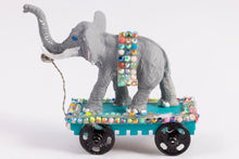 Load image into Gallery viewer, Artisan Hand Painted Elephant Pull Toy
