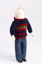 Load image into Gallery viewer, Dollhouse Miniature ~ Anthropomorphic White Polar Bear Doll in Sweater, Howling

