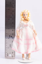 Load image into Gallery viewer, Dollhouse Miniature ~ Female Modern Doll in Pink &amp; White Dress
