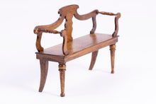 Load image into Gallery viewer, Dollhouse Miniature ~ David Krupick Wooden Carved Bench
