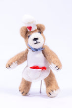 Load image into Gallery viewer, Dollhouse Miniature ~ Handmade Teddy Bear As a Chef Stuffed Animal Toy - From Ursula Sauerberg Estate
