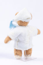 Load image into Gallery viewer, Dollhouse Miniature ~ Handmade Teddy Bear Dressed in Night Shirt &amp; Hat Stuffed Animal Toy - From Ursula Sauerberg Estate
