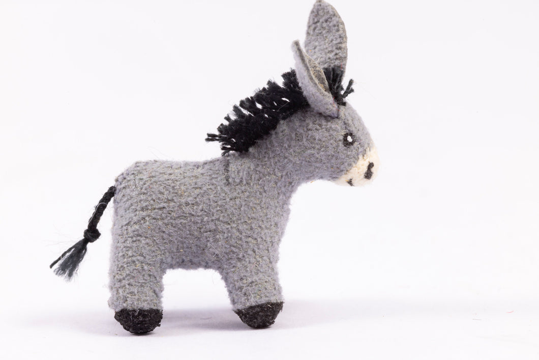 Dollhouse Miniature ~ Little Donkey Stuffed Animal Toy - From Ursula Sauerberg Estate