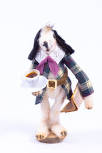 Load image into Gallery viewer, Dollhouse Miniature ~ Veronique Lux Dog with Cup of Coffee Doll - From Ursula Sauerberg Estate
