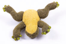 Load image into Gallery viewer, Dollhouse Miniature ~ Handmade Stuffed Animal Frog with Legs Spread Out- From Ursula Sauerberg Estate
