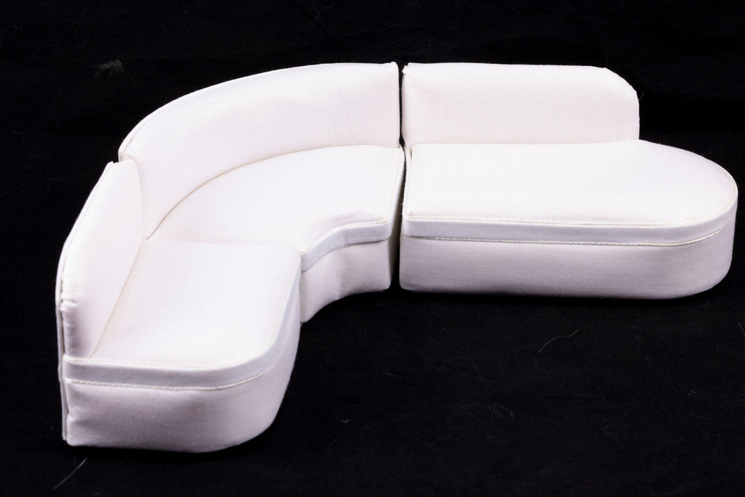 Dollhouse Miniature ~ Handmade 3 Piece White Sectional Sofa - Smith Estate