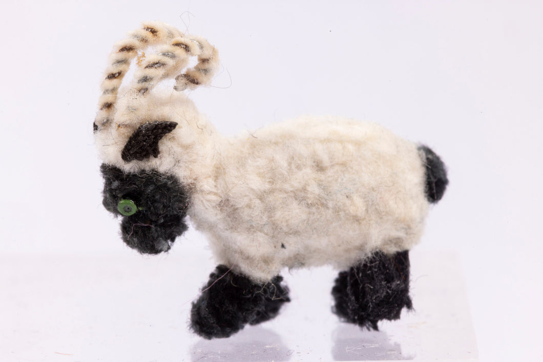 Dollhouse Miniature ~ Handmade Fluffy Ram Doll - From Ursula Sauerberg Estate