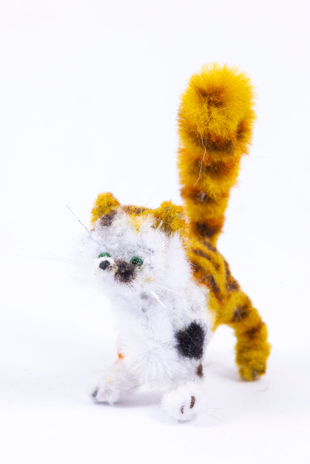 Handmade Pipe Cleaner Striped Cat - From Ursula Sauerberg Estate