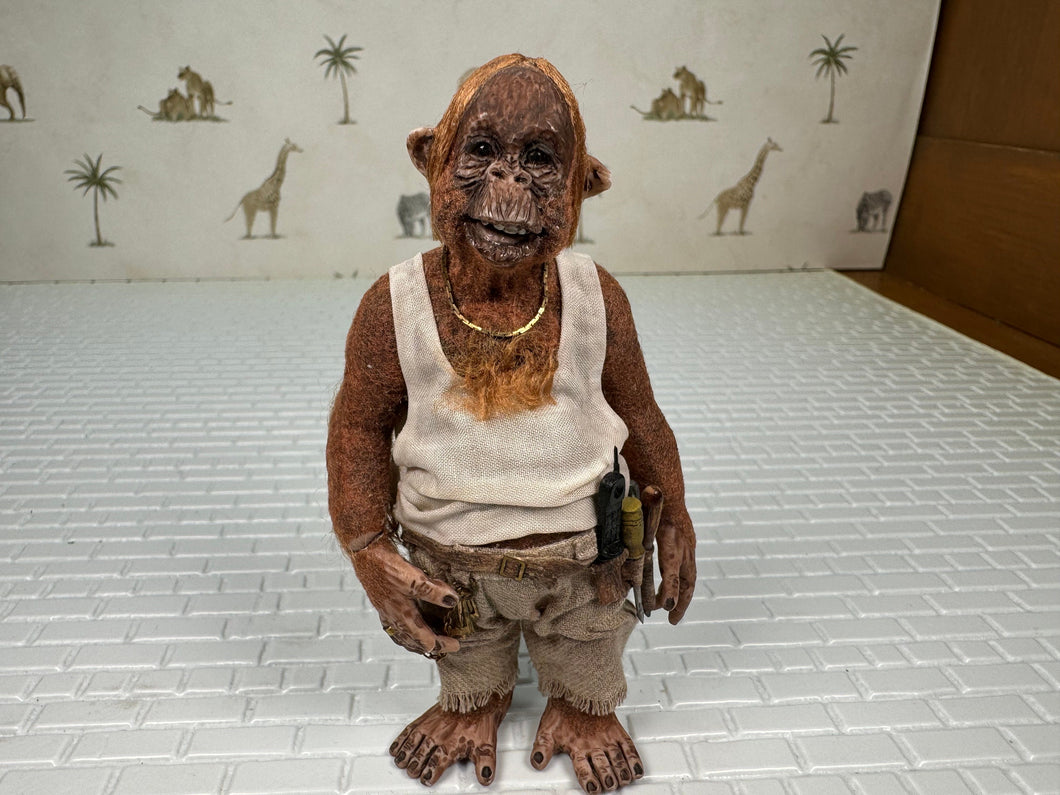 Dollhouse Miniature ~ Artisan Todd Krueger Construction Worker Oragutan Dressed Primate
