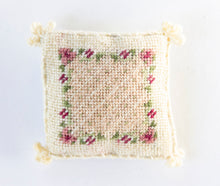 Load image into Gallery viewer, Needlepoint Pillow with X &amp; Roses Design Cream Background - Ursula Sauerberg Estate

