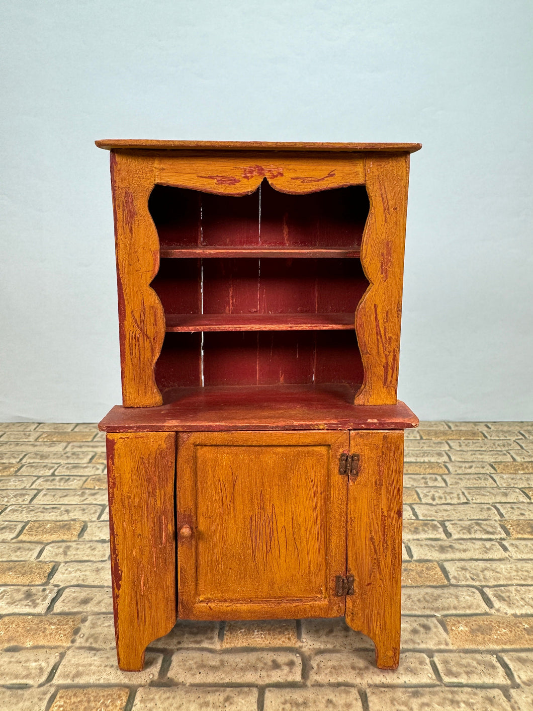 Dollhouse Miniature ~ Artisan Barbara Vajnar - Bubba's Handmade Signed Kitchen Hutch