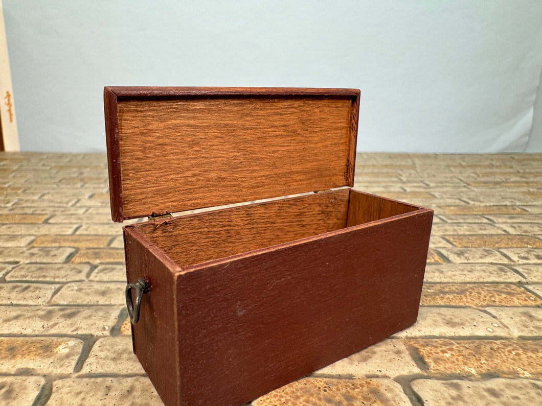 Dollhouse Miniature ~ Artisan Barbara Vajnar - Bubba's Handmade Signed Storage Chest With Handles