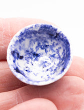 Load image into Gallery viewer, Dollhouse Miniature ~ Hand Made Pottery Blue and White Bowl by Jean Yingling
