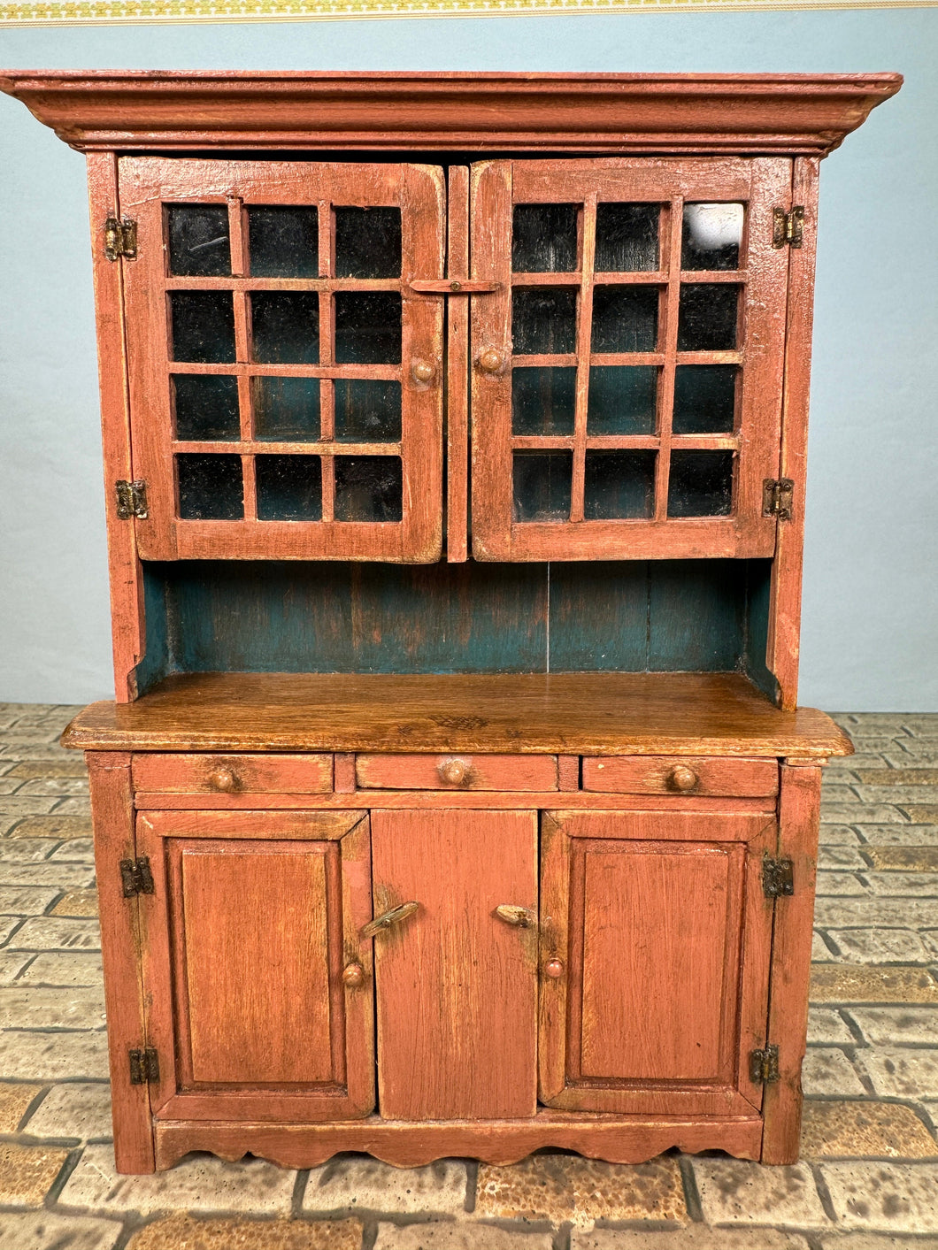 Dollhouse Miniature ~ Artisan Barbara Vajnar -Bubba's Handmade Signed Kitchen Cabinet/Cupboard