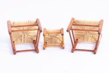 Load image into Gallery viewer, Dollhouse Miniature ~ George Hoffman Set of 2 Chairs &amp; Foot Stool
