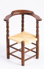 Load image into Gallery viewer, Dollhouse Miniature ~ George Hoffman Curved Back Chair - Handmade with Rush Seat
