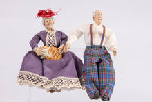 Load image into Gallery viewer, Dollhouse Miniature ~ Marcia Backstrom Older Doll Couple - Happily Married
