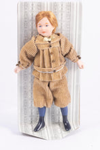 Load image into Gallery viewer, Dollhouse Miniature ~ Porcelain Young Male Doll in Old Fashioned Outfit
