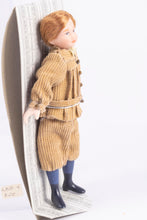 Load image into Gallery viewer, Dollhouse Miniature ~ Porcelain Young Male Doll in Old Fashioned Outfit
