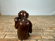 Load image into Gallery viewer, Dollhouse Miniature ~ Vintage Artisan Signed Handmade Carved Wooden Monkey
