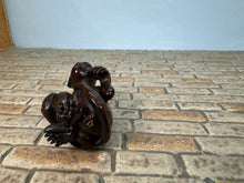 Load image into Gallery viewer, Dollhouse Miniature ~ Vintage Artisan Signed Handmade Carved Wooden Monkey
