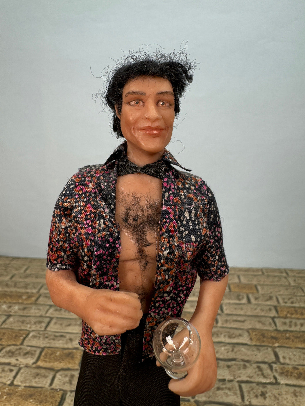 Dollhouse Miniature ~ Artisan Hand Sculpted Modern Male Man Doll Beach Bartender