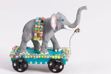 Load image into Gallery viewer, Artisan Hand Painted Elephant Pull Toy
