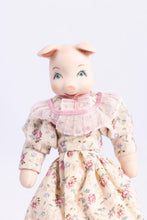 Load image into Gallery viewer, Handmade Porcelain Female Pig Doll in Dress
