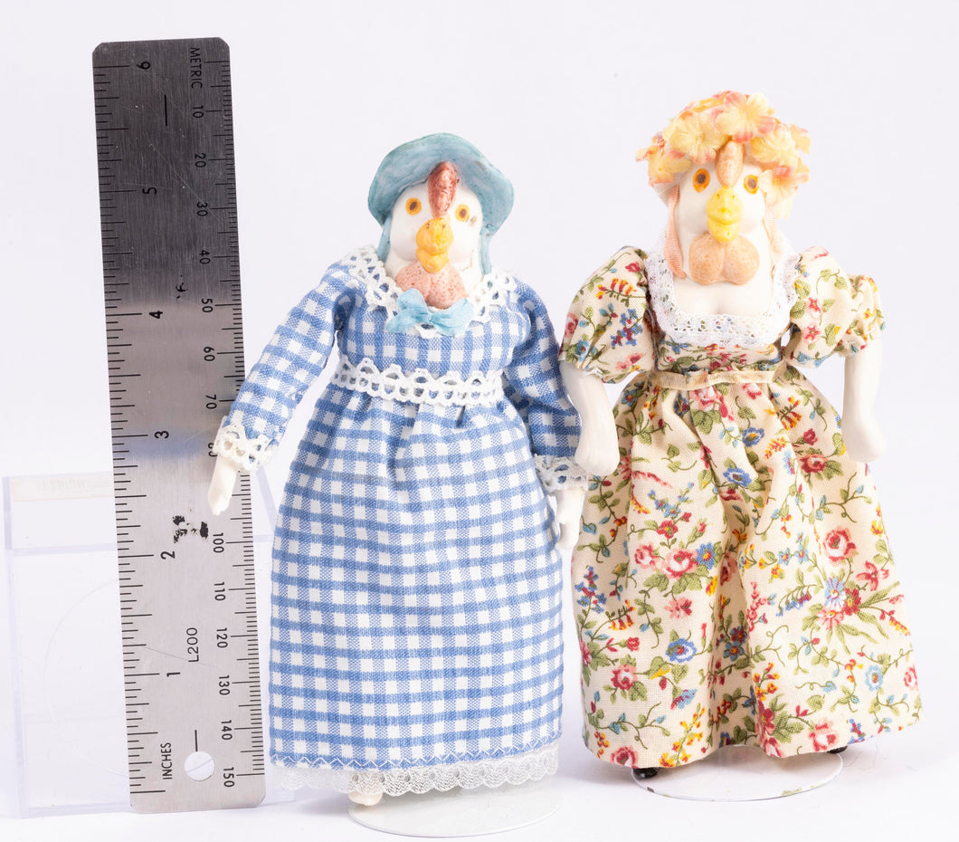 Dollhouse Miniature ~ Anthropomorphic Chicken Doll - Henny Penny
