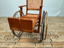 Load image into Gallery viewer, Vintage Artisan Handmade Wheel Chair Working Wheels &amp; Fold Up Leg Rests
