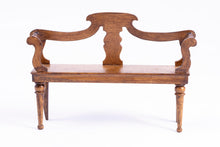 Load image into Gallery viewer, Dollhouse Miniature ~ David Krupick Wooden Carved Bench
