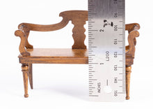 Load image into Gallery viewer, Dollhouse Miniature ~ David Krupick Wooden Carved Bench
