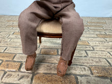 Load image into Gallery viewer, Dollhouse Miniature ~ Artisan Hand Sculpted Man Playing Cards Doll Sitting In Chair
