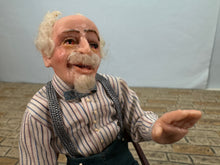Load image into Gallery viewer, Dollhouse Miniature ~ Artisan Hand Sculpted Man Doll Sitting In Chair
