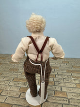 Load image into Gallery viewer, Dollhouse Miniature ~ Artisan Hand Sculpted Old Man With Suspenders Doll
